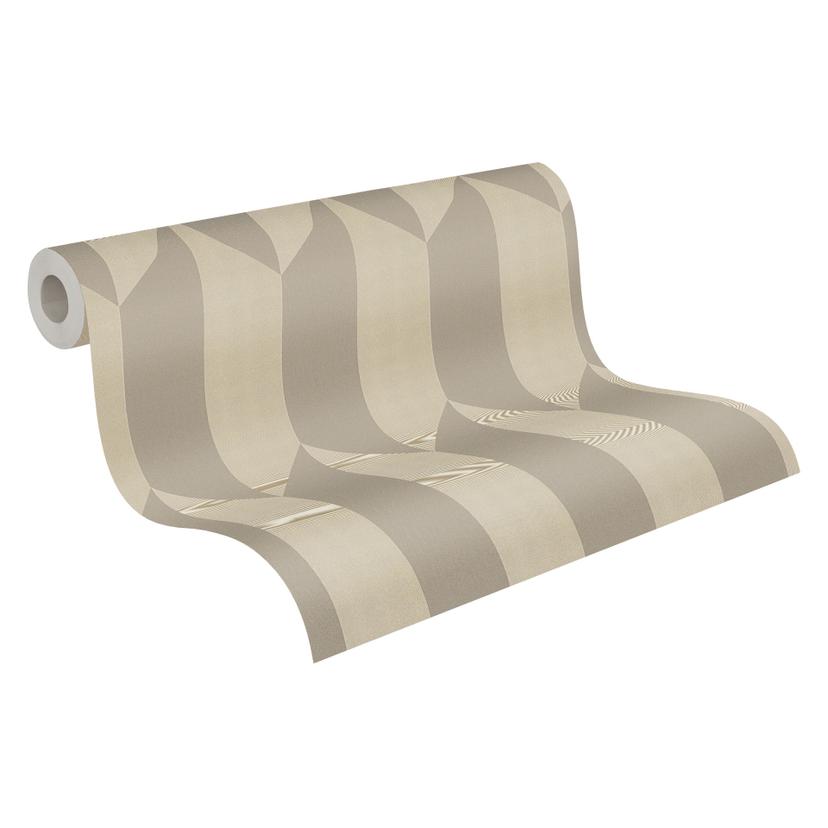 Carta da parati 3D COSMOPOLITAN argento con effetto metallizzato - Carta da parati in tessuto non te
