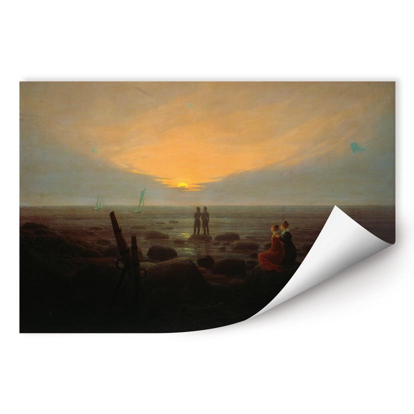 Wallprint Friedrich - Mondaufgang über dem Meer