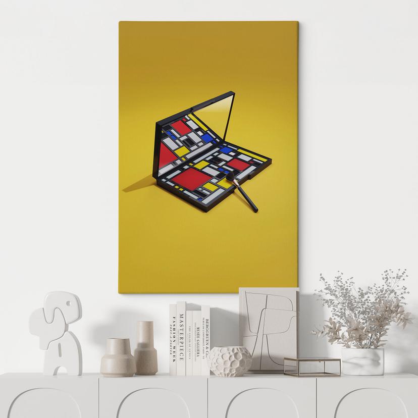 Cuadro en lienzo Paleta de maquillaje al estilo de Piet Mondrian - Pozdniakov
