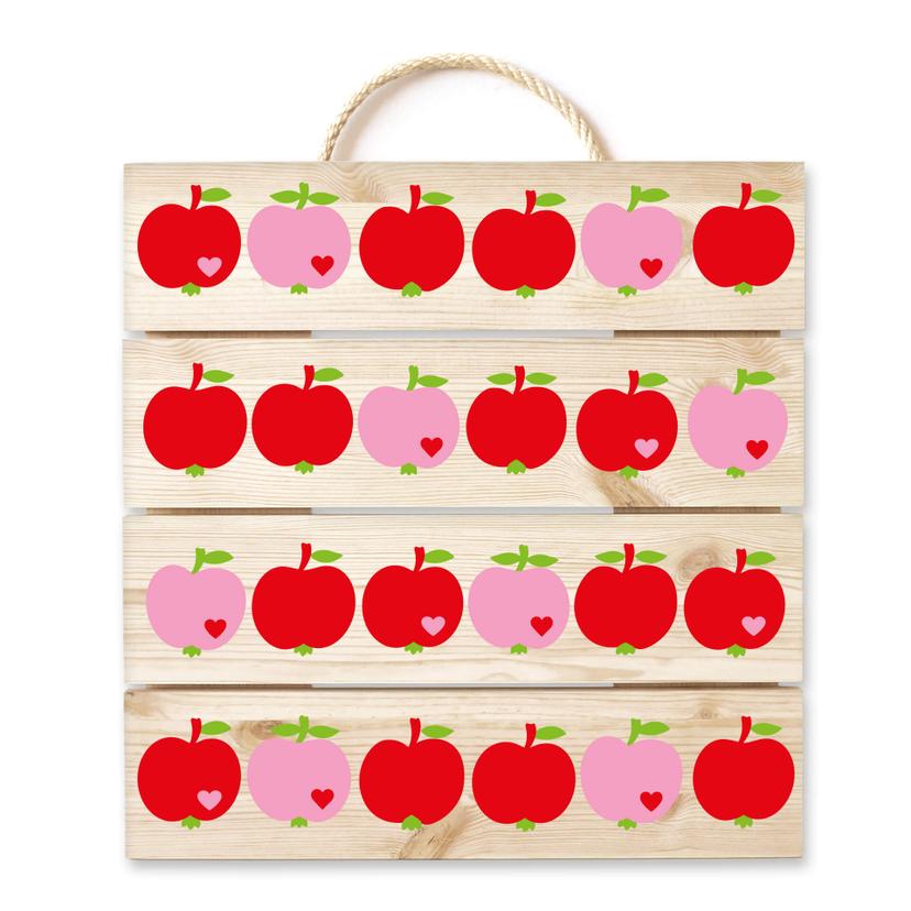 Cuadro de madera byGraziela - Manzana roja - 40x41,5 cm