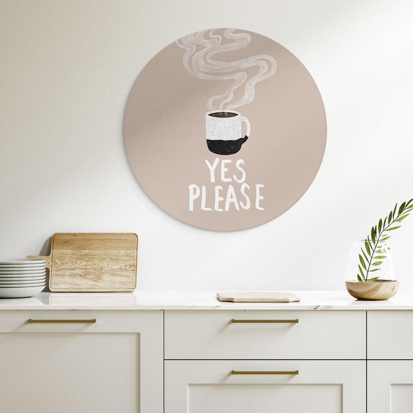 Stampe per pareti Tazza di caffè caldo al mattino - EMELIEmaria - Alu-Dibond Round