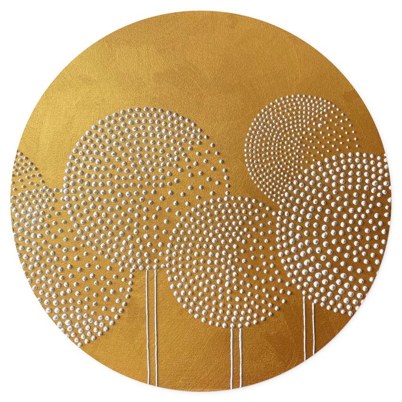 Muursticker Witte parelbloemen - Grande