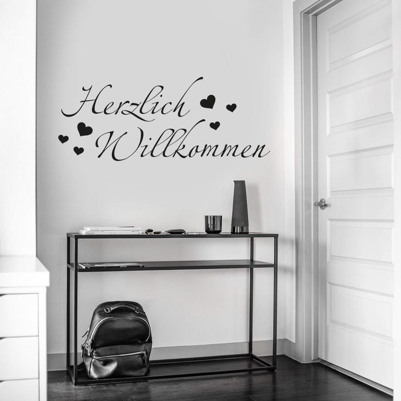 Wandtattoo Herzlich Willkommen 2