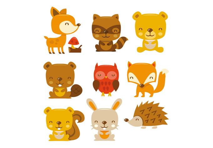 Decoro per finestre - Set animali della foresta
