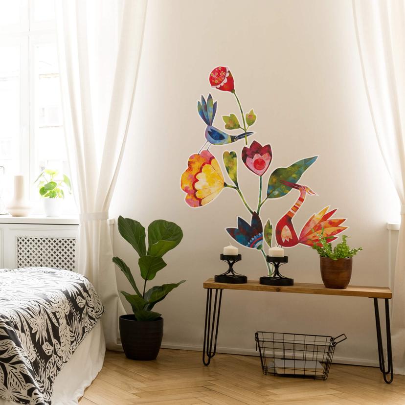Wallsticker Blanz - Blomster og fugle