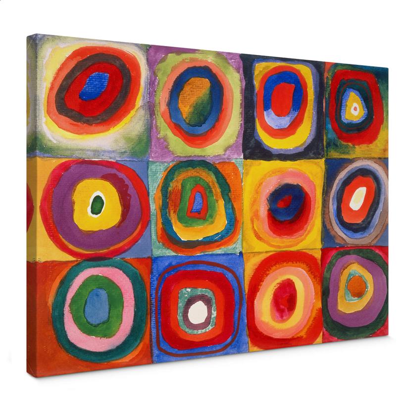 Lienzo Kandinsky - Estudio de color cuadrados y anillos concéntricos