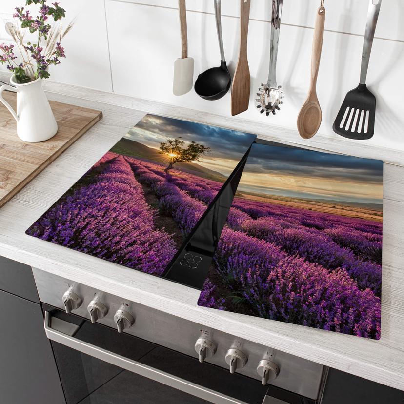 Plaque de recouvrement pour cuisinière Fleur de lavande en Provence