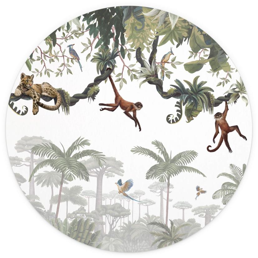 Behangcirkel Kikki Belle - Happy Monkeys - vliesbehang/zelfklevend vliesbehang