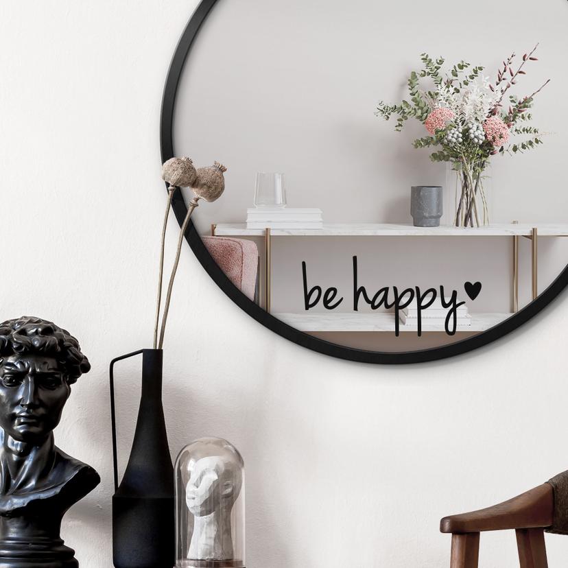 Adesivo specchio be happy + cuore
