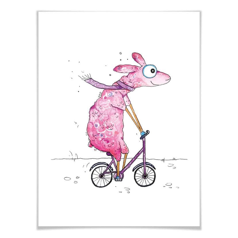 Poster Hagenmeyer - Lama avec le vélo