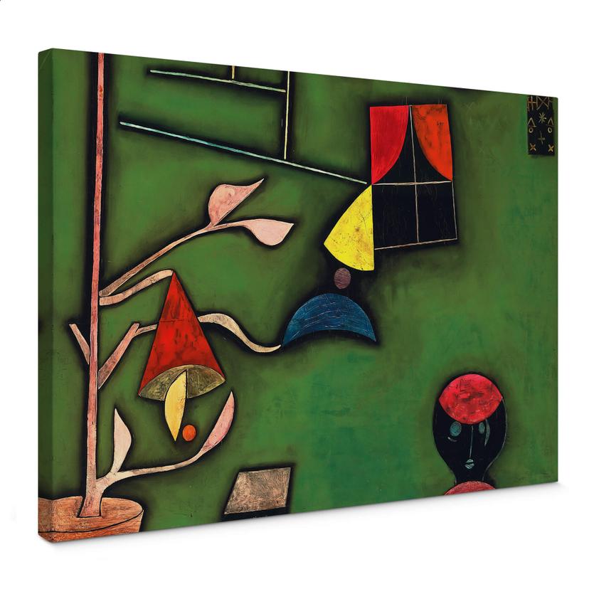 Lienzo Klee - Naturaleza muerta con planta y ventana