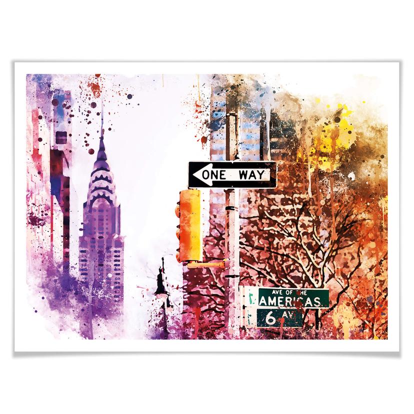 Poster Hugonnard - Watercolour: Empire State Building