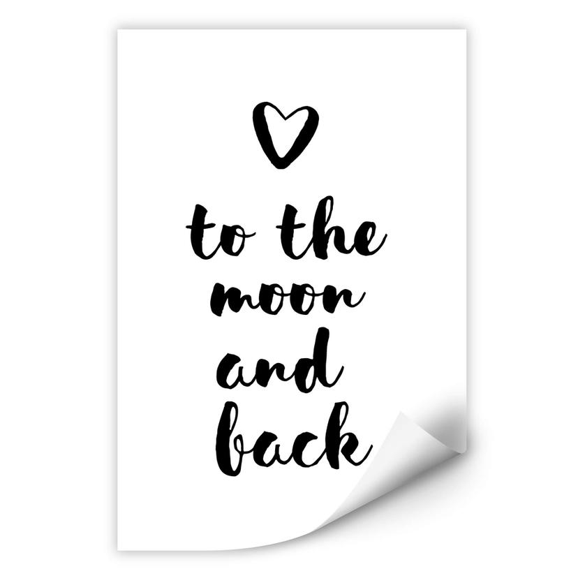 Zelfklevende Poster Love to the moon and back