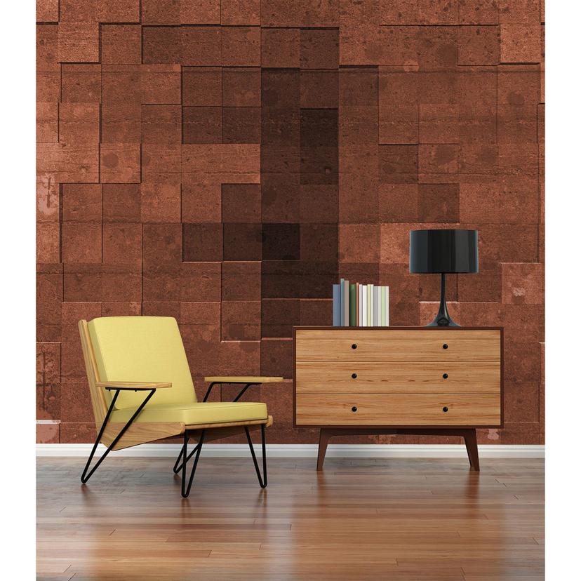 Architects Paper Papier peint photo Atelier 47 Mosaic Tile rouge, cuivre