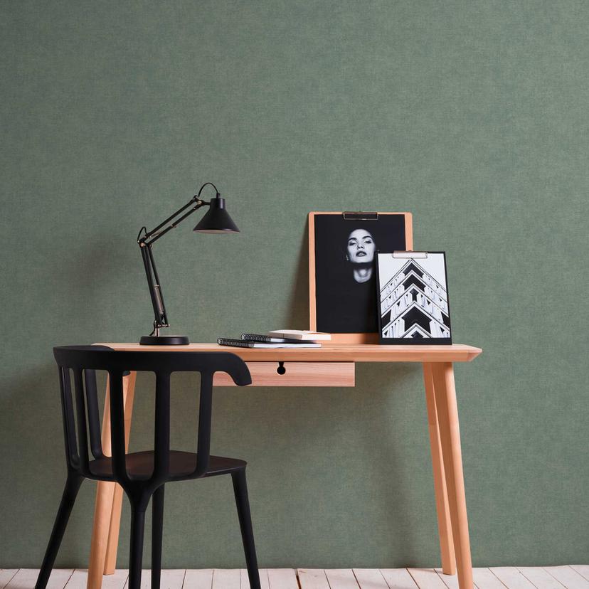 Papier peint texturé vert menthe - papier peint intissé frais pour des espaces de détente