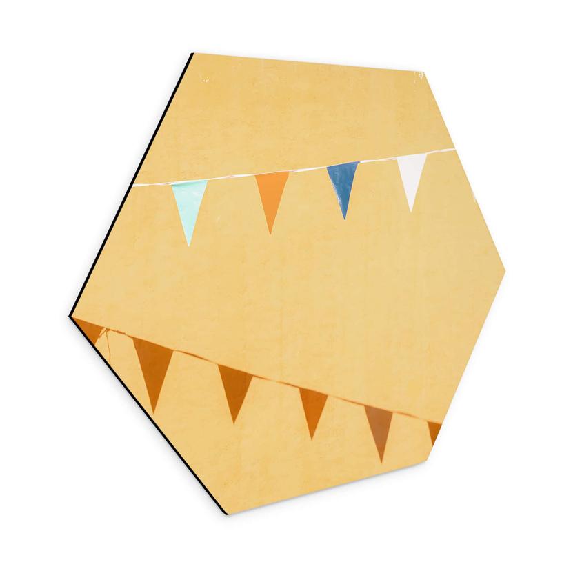 Hexagon Dibond Flags in Mexico - Zwart