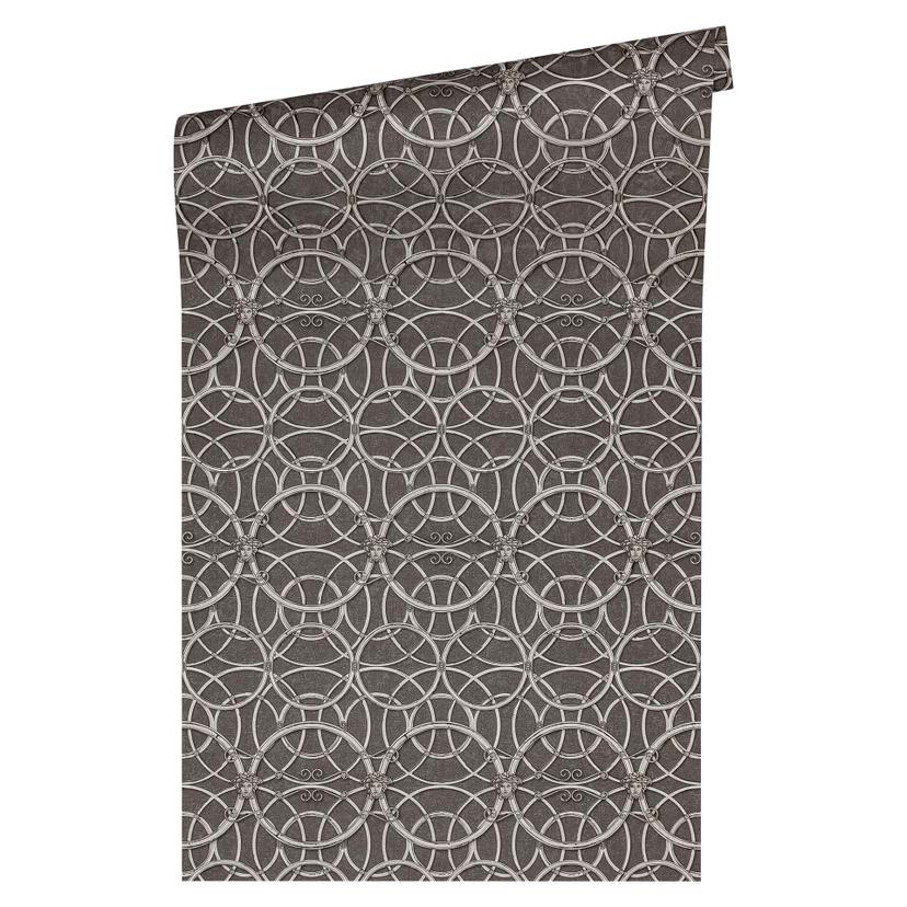 Versace Papier peint de designer - argent, Gris