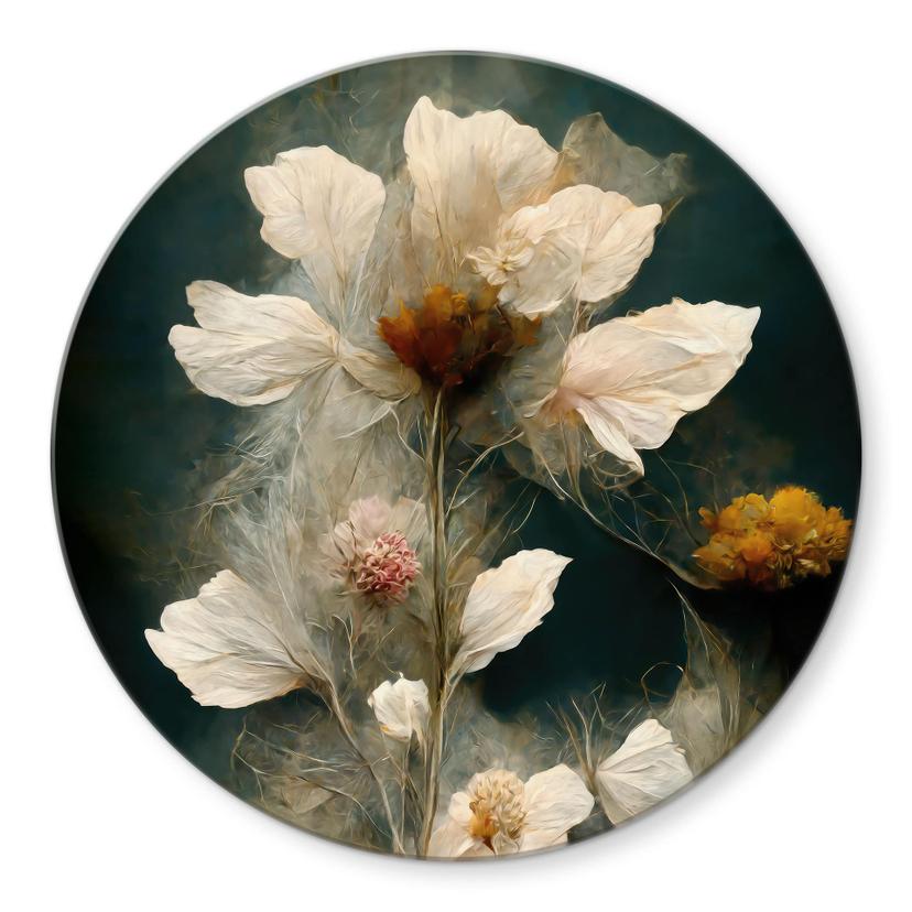 Glasbillede - Forbigående blomsterpragt - Treechild - Rund