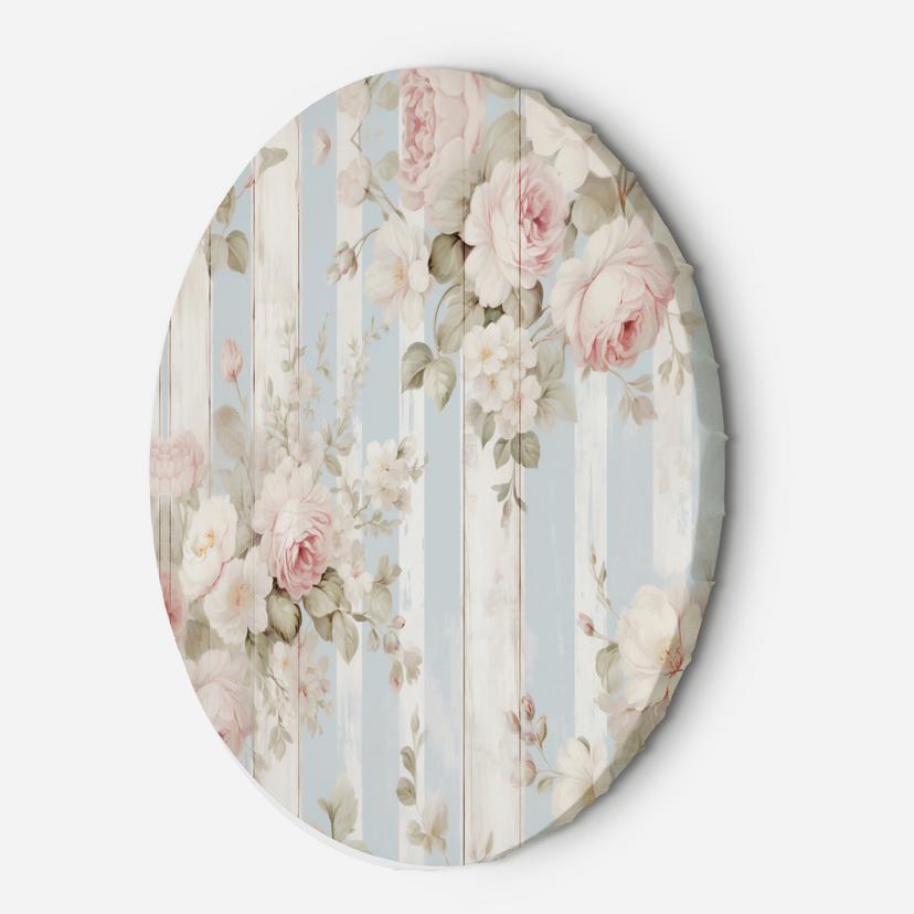 Rundt lærredsbillede shabby chic blomster