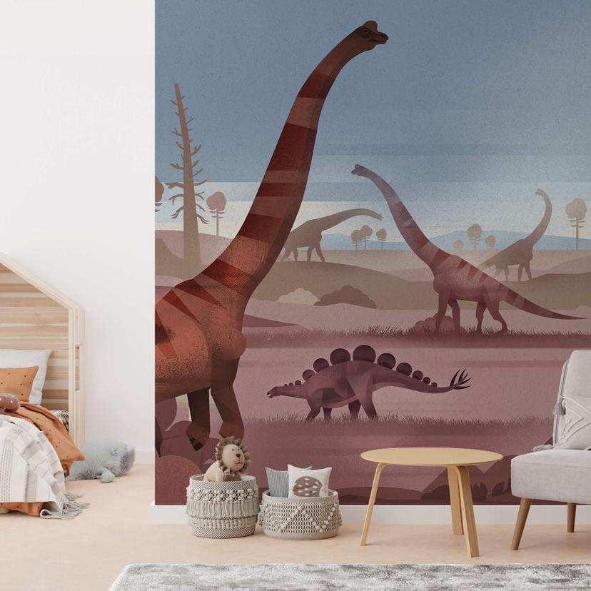 Papier peint photo Braun - Au pays des dinosaures
