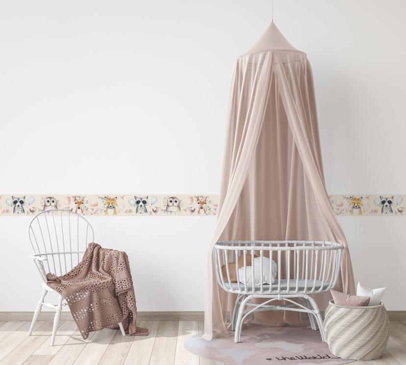 Carta da parati, vello Pareti per bambini beige, multicolore