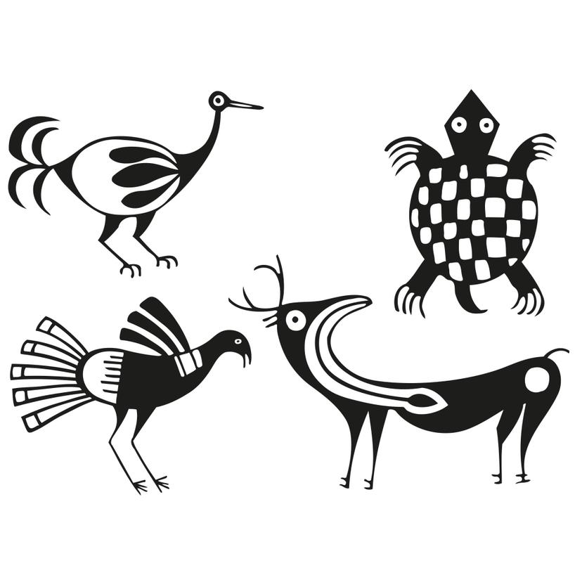 Adesivo murale - Animali aztechi 1