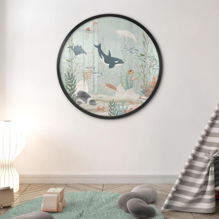 Poster zeedieren diep in de oceaan - Oliver Robins - Rond