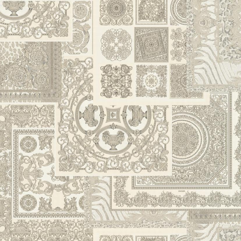 Versace carta da parati Decoupage grigio