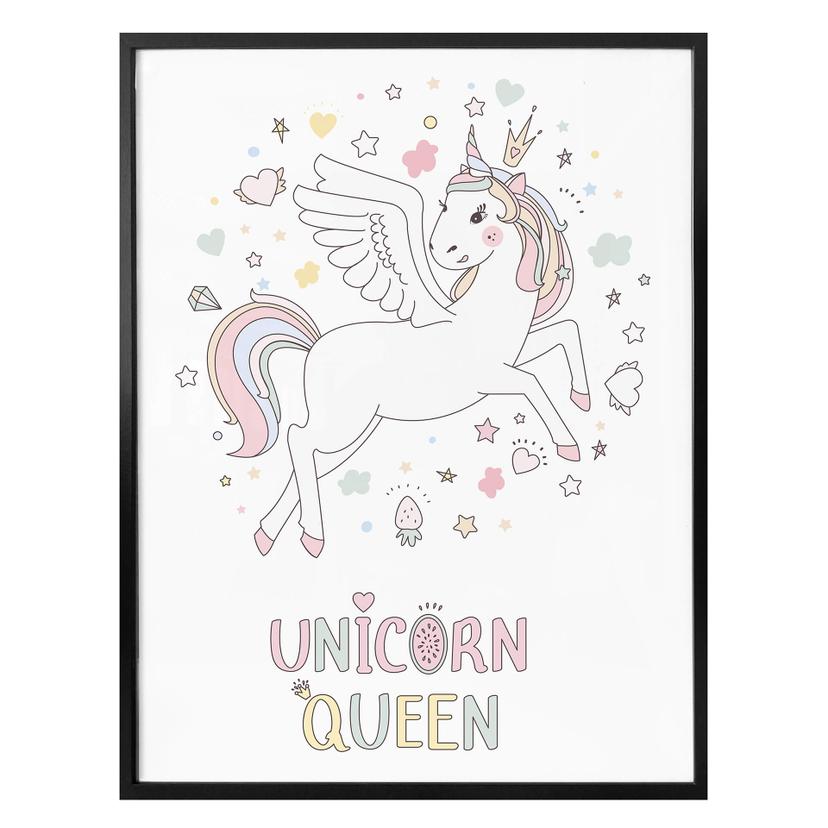Affiche Kvilis - Unicorn Queen - Licorne avec couronne