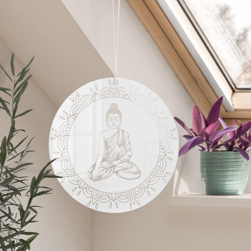 Acrylglas om op te hangen Boeddha - rond