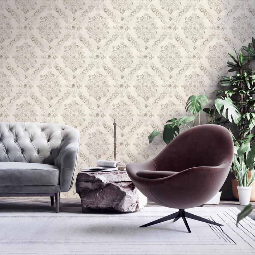 Livingwalls Barocktapete My Home My Spa Vliestapete Romantic Home Vintage perlweiß, perlbeige