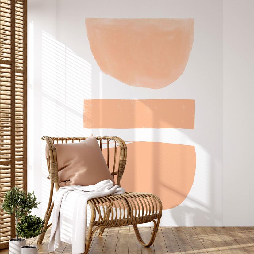 Fototapet Abstrakte former i ferskenfarve - uplusmestudio