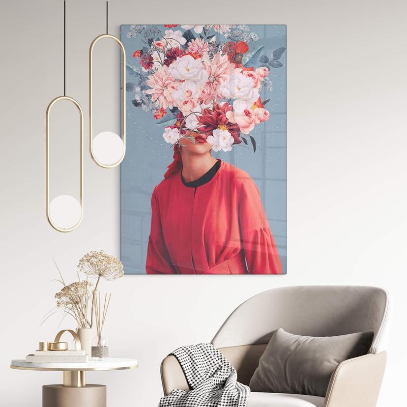 Stampa su vetro Moth - Flower Lady