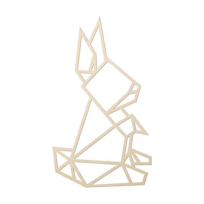Decoro in legno origami - Coniglio
