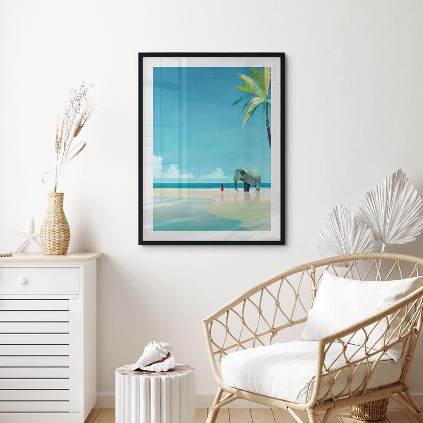Poster Spiaggia degli elefanti in India - Rivers