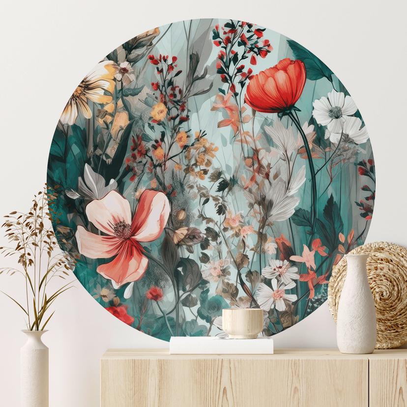 Wall Sticker Forårseng med blomster - Jaszke