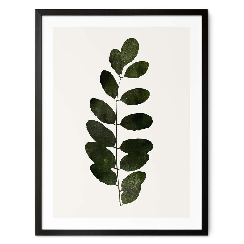 Póster Kubistika - Hojas verdes