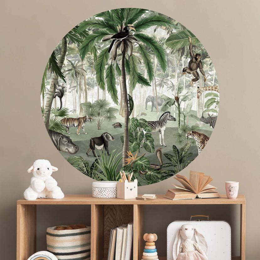 Kikki Belle Wallsticker - Jungle søgebillede - Rund