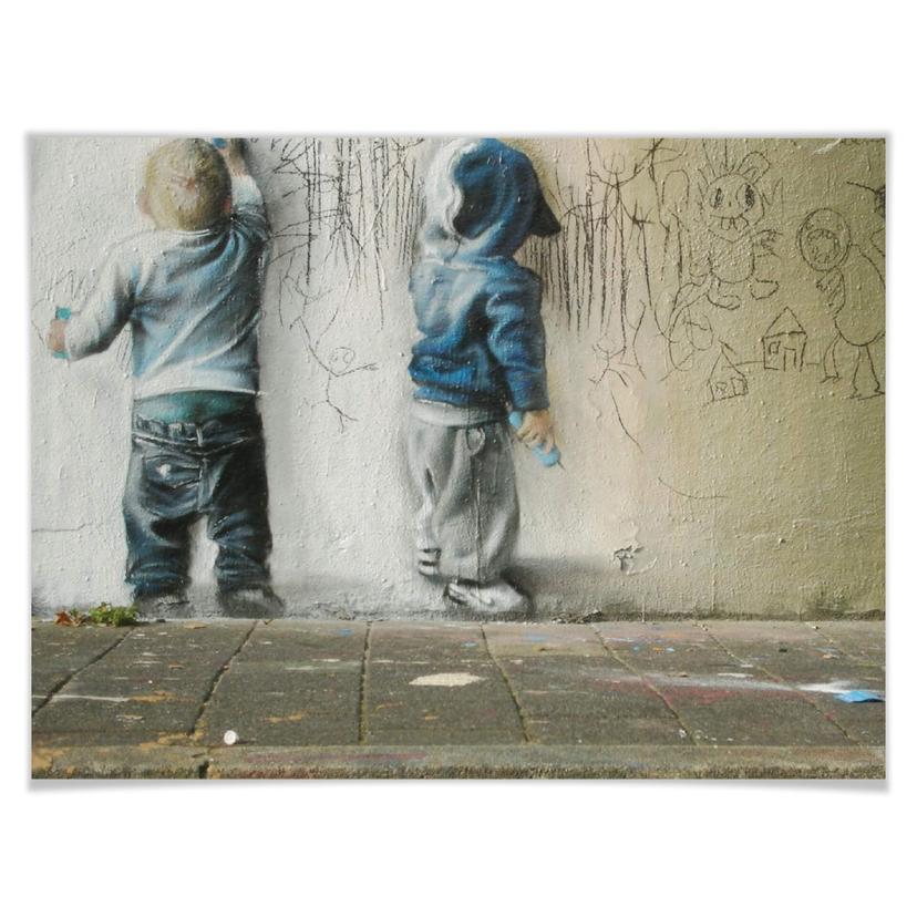 Poster Banksy - Boys drawing