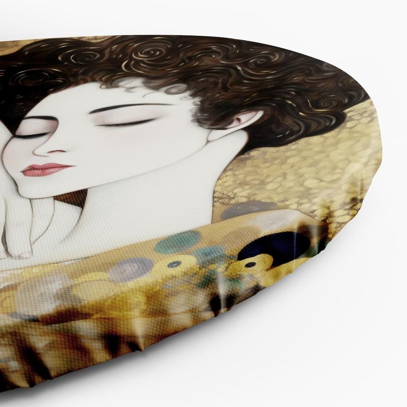 Quadro rotondo su tela - Volto femminile - G. Klimt