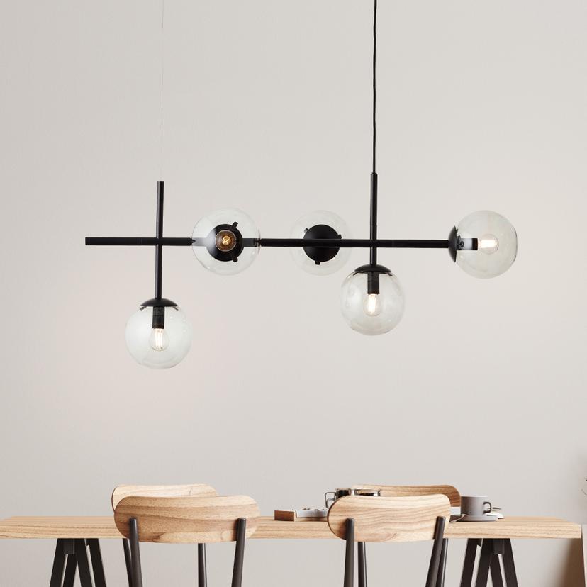 Pendelleuchte Amina, grau, 147,5 x 93,3 cm, Metall Deckenlampe