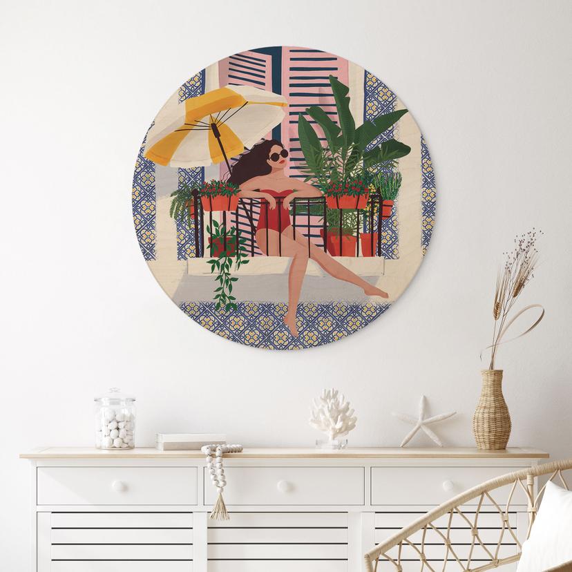 Stampa su legno per vacanze sul balcone - Tomljanovic - Round