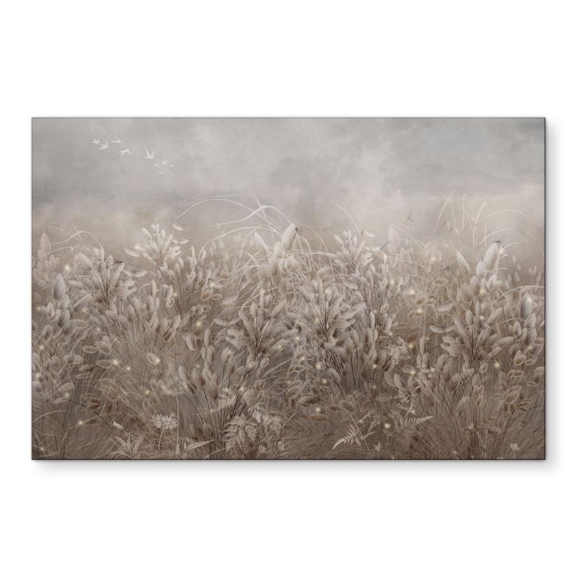 Wanddecoratie Pampasgras en grassen in beige - Ms Tiff - Alu-Dibond