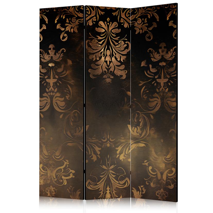 Paravent, Raumteiler freistehend, Trennwand - Baroque Ornaments in Patinated Gold and Bronze - Retro