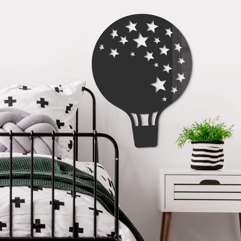 Decoración acrílica globo aerostático con estrellas
