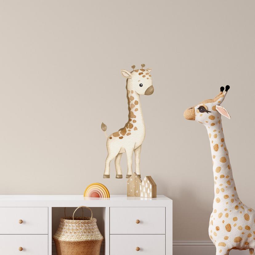 Muursticker baby giraffe