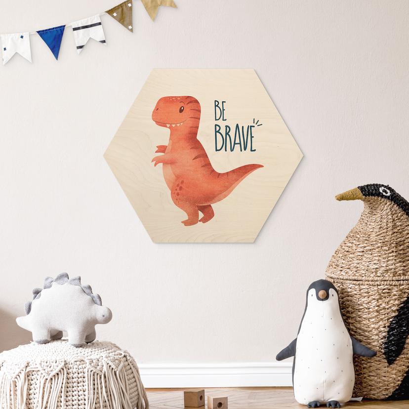 Esagono in legno Dino Be Brave - T-Rex - Tunaboylu