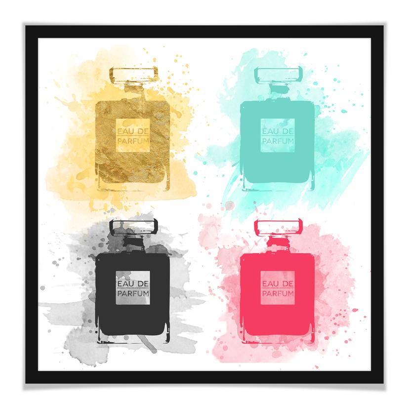 Poster - Eau de Parfum aquarelle - multicolore