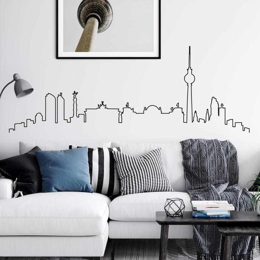Sticker mural Berlin Skyline lignes