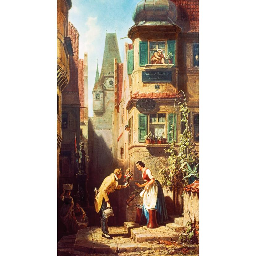 Fotomurale Spitzweg - Il matrimonio eterno - 144x260 cm